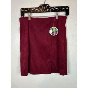 ee:some Burgundy Corduroy Mini Skirt  Size M Boho Fall Academic Aesthetic NWT
